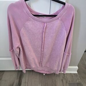 Casual Pink Ribbed Top